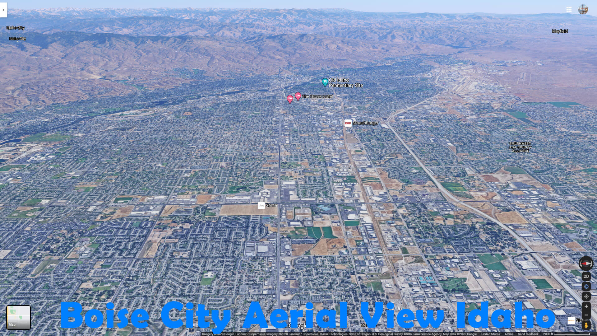 Boise City Aerial View Idaho